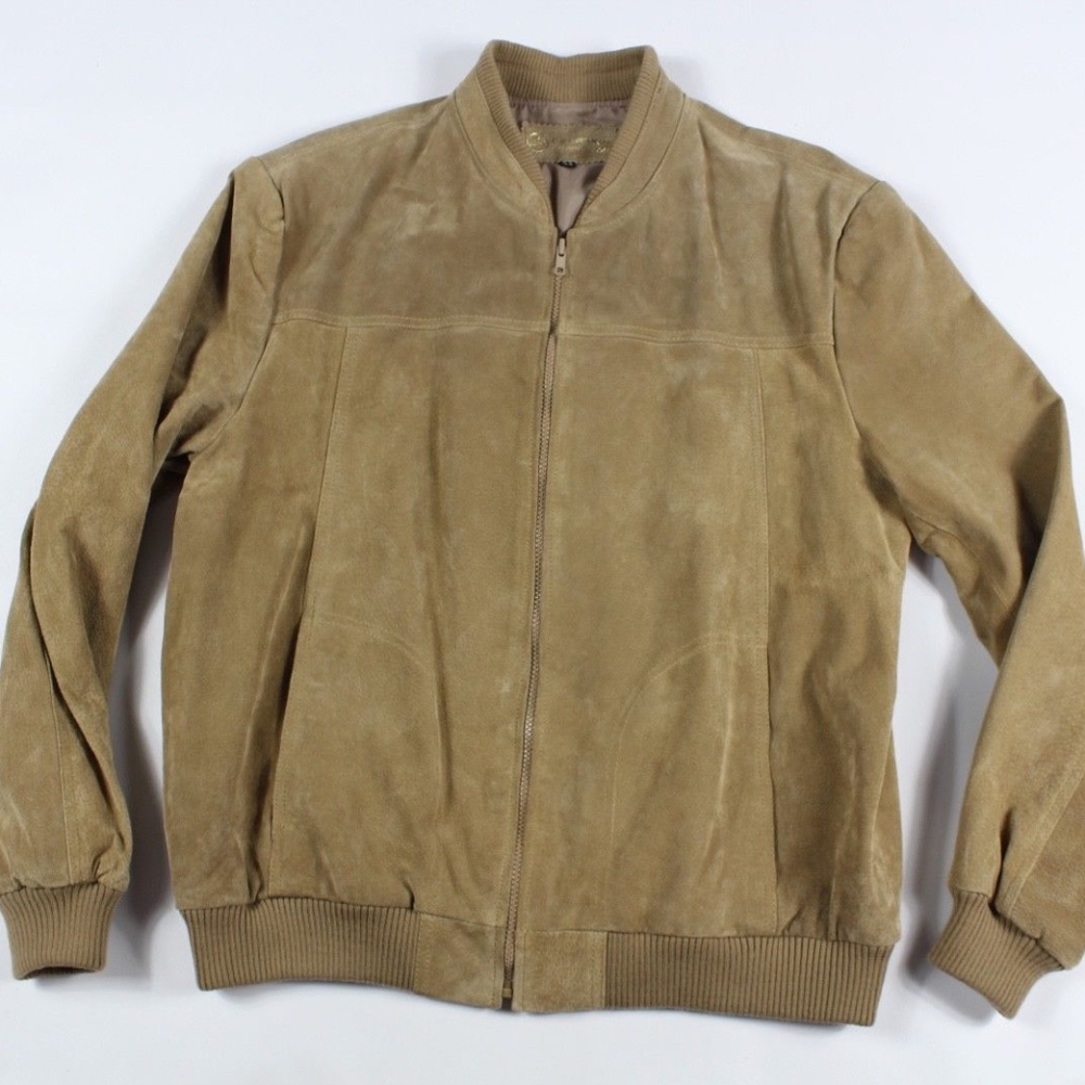 Vtg Deerskin Trading Post Leather Bomber Jacket